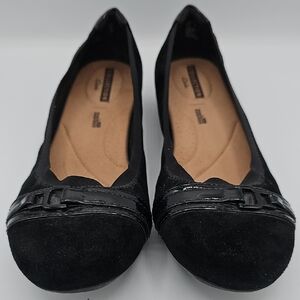 Clarks Collection Black Women's Flats Business Casual, Comfort Goth Witchy